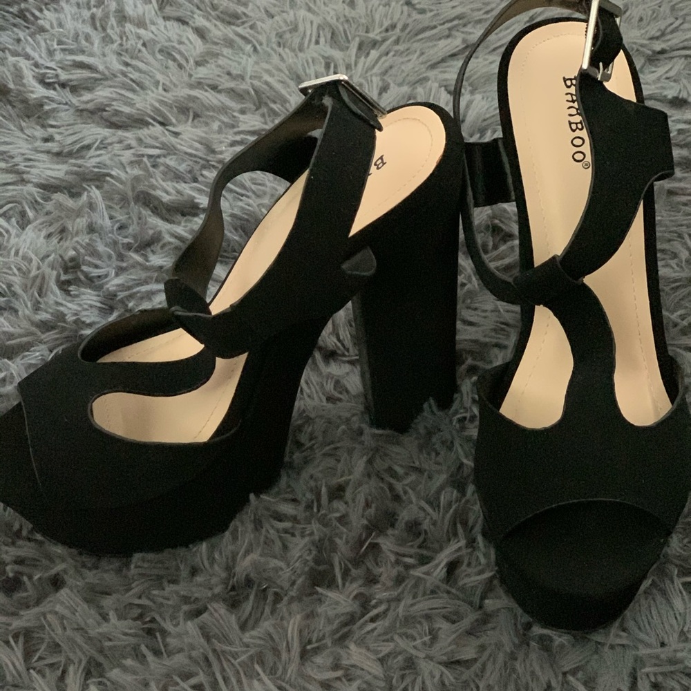 Bamboo Platform Heels